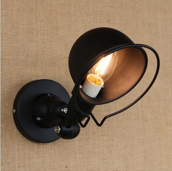 black rh iron wrount vintage light in style loft iron industrial wall lamp sconce luminaire antique lamp luminaria