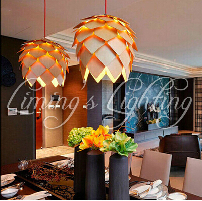 denmark antique pinecone ph artichoke oak wooden pineal modern creative handmade wood led hanging chandelier lamp lighting light