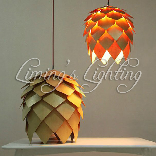 denmark antique pinecone ph artichoke oak wooden pineal modern creative handmade wood led hanging chandelier lamp lighting light