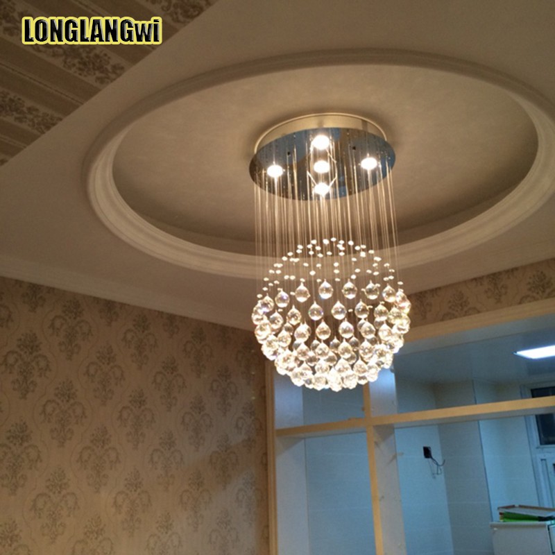 dia50cm best price spherical ball chandelier crystal lamp living room lamp white led light k9 crystal lighting