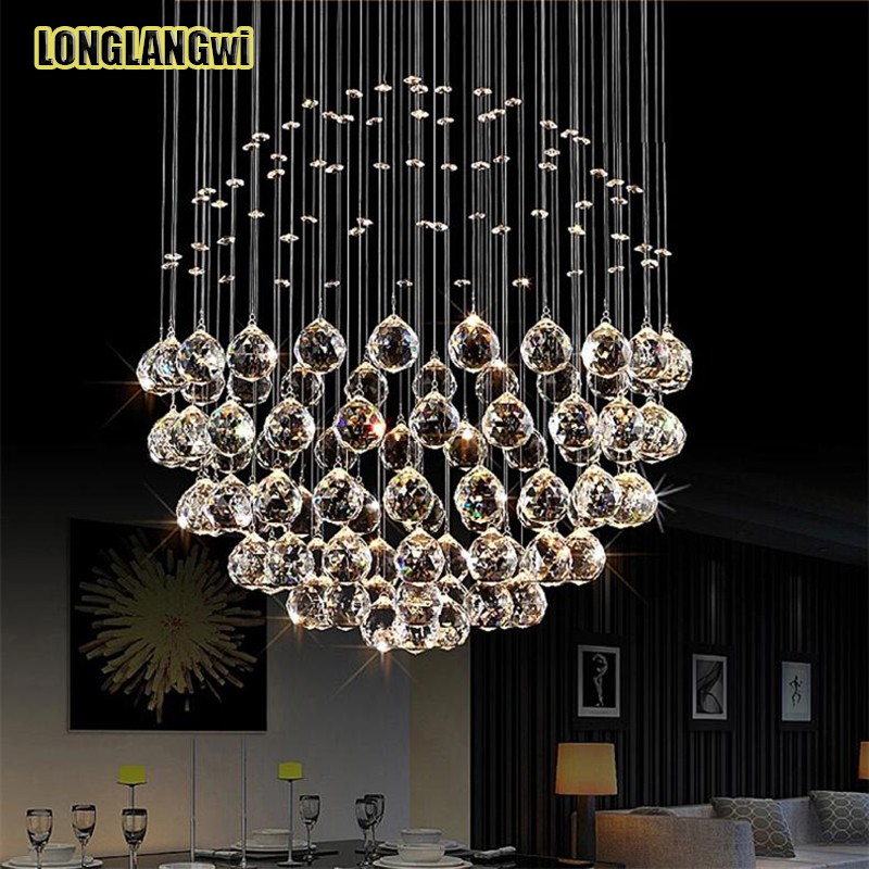 dia50cm best price spherical ball chandelier crystal lamp living room lamp white led light k9 crystal lighting