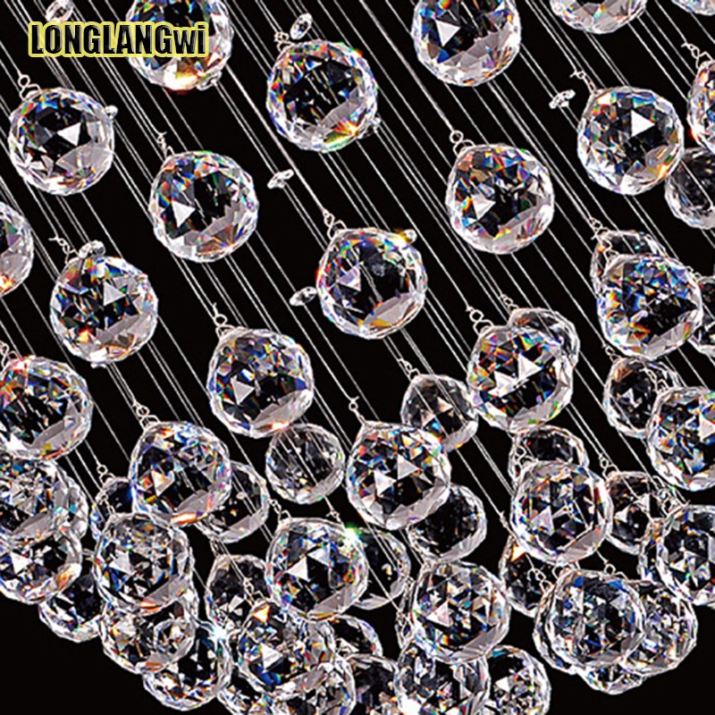 dia50cm best price spherical ball chandelier crystal lamp living room lamp white led light k9 crystal lighting