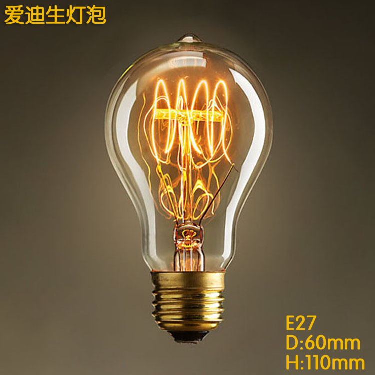 e27 base 40w a19 vintage edison bulb dimmable antique filament tungsten spiral globe style incandescent bulb 110v 220v