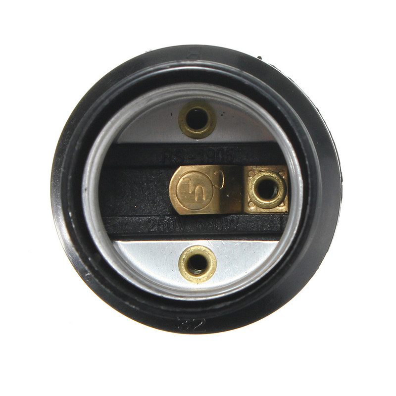 e27/e26 4a 250w light bulb lamp holder pendant edison screw cap socket vintage black 250v black