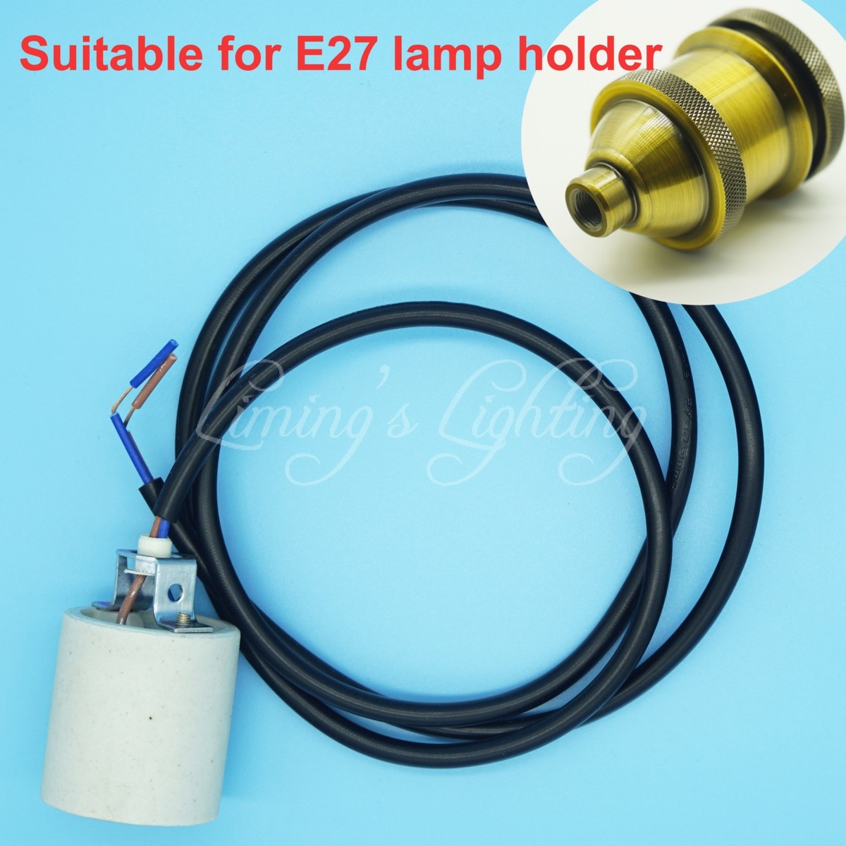 e27 lamp holder lighting accessories white e27 ceramic lamp holder with 1m pvc cable wire for diy pendant light lamp base