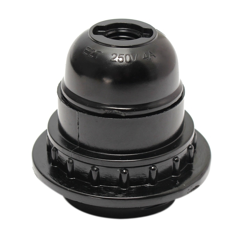 e27 screw socket light bulb lamp holder pendant socket lamp base black