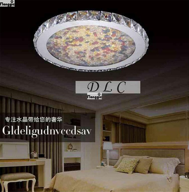 fashion luxury round led crystal ceiling light ultrathin 5.5cm for living room 50%off