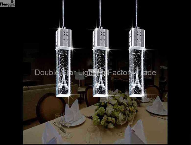 fashion modern home lights bar lamp eiffel tower design crystal pendant lights led 5w support customized