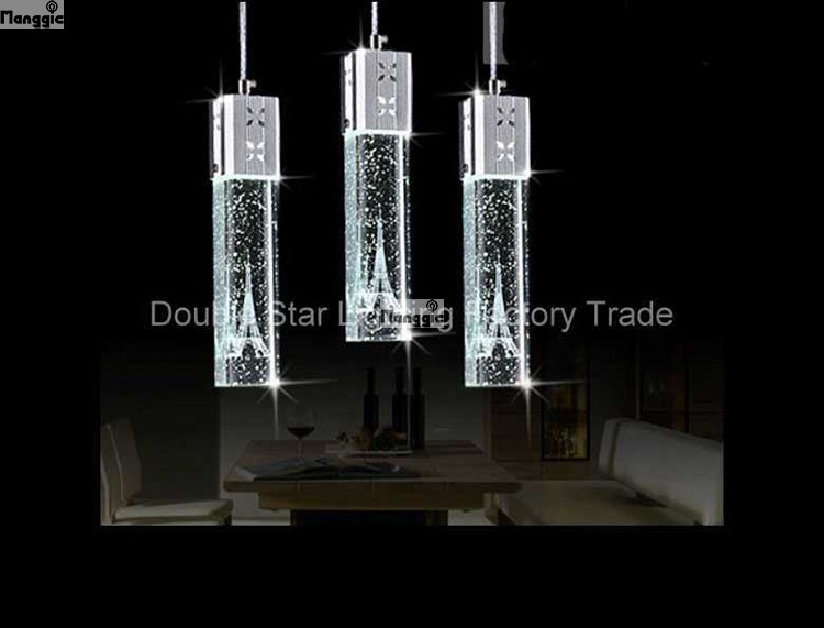 fashion modern home lights bar lamp eiffel tower design crystal pendant lights led 5w support customized