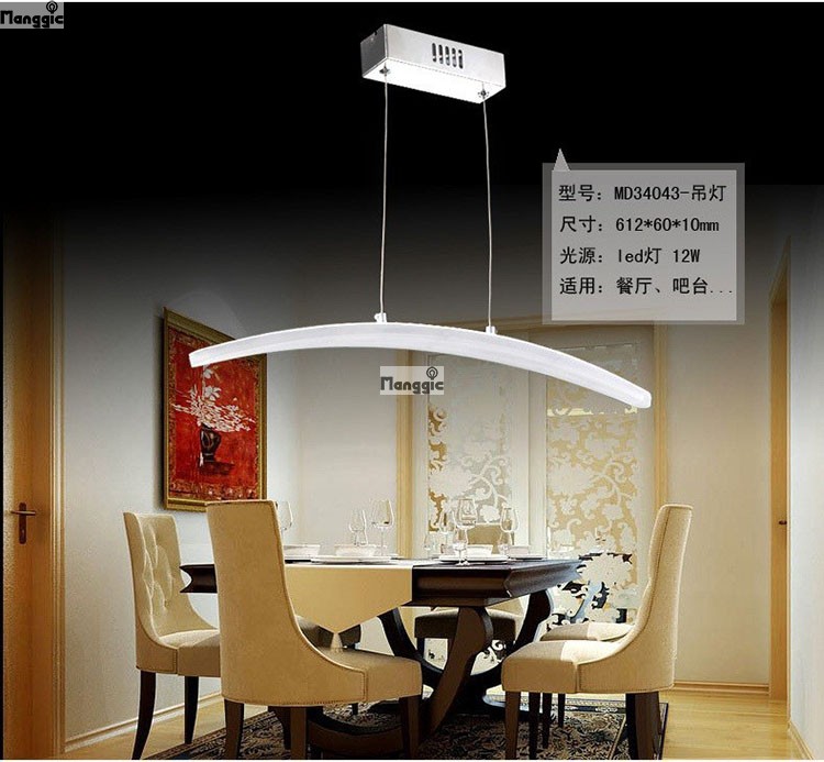 fast acrylic led chandelier for dinning room kitchen study 19w 90-265v stainless steel chandelier lights l98cm