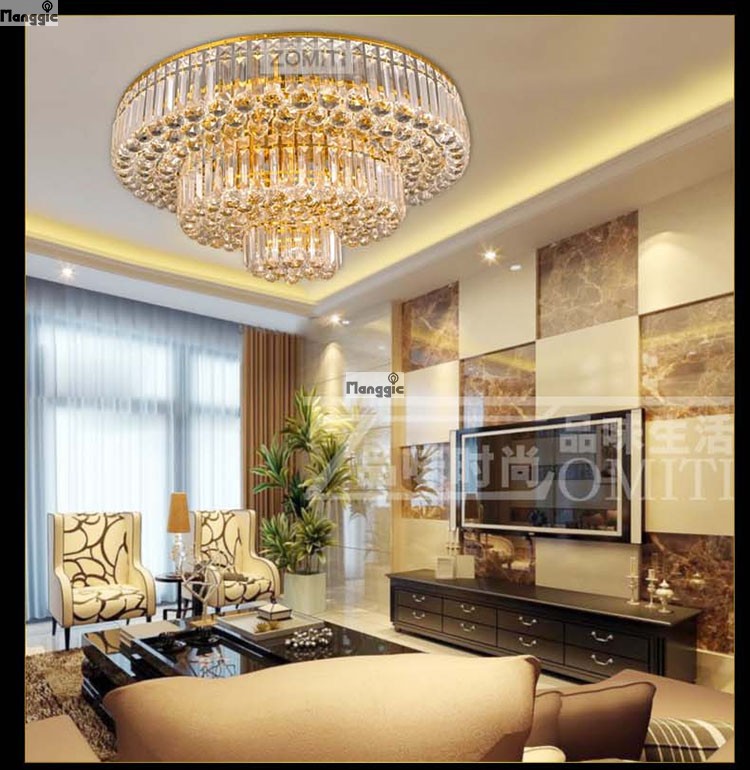 fedex freight k9 crystal ceiling modern luxury, fashion golden crystal lamps, living room / el crystal light