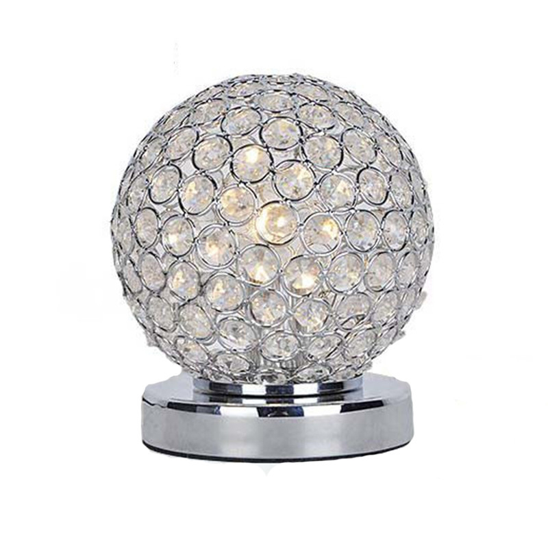 gold / silver minimalist modern crystal light creative bedside lamp led table lamps for bedroom