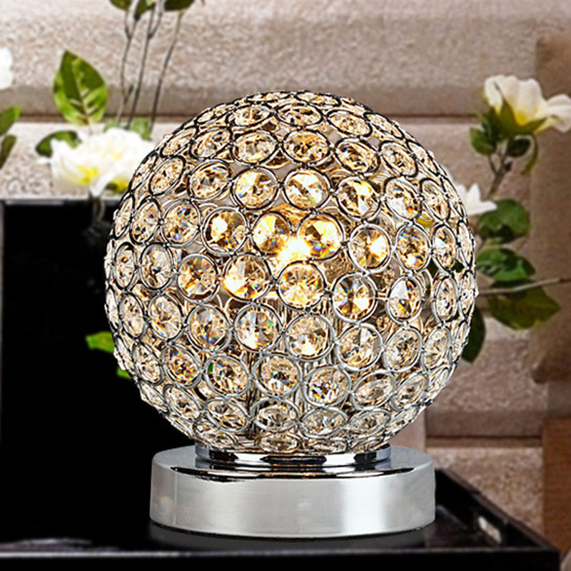 gold / silver minimalist modern crystal light creative bedside lamp led table lamps for bedroom