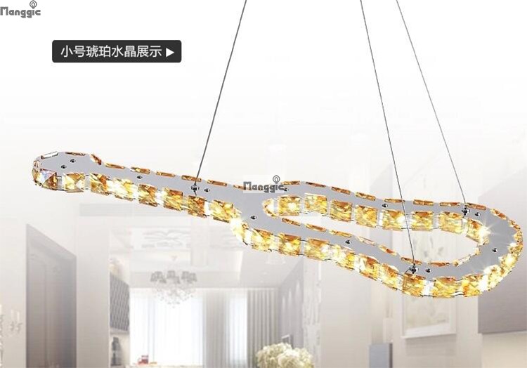 guitar led k9 crystal pendant light stainless steel modern lighting decoration remote control