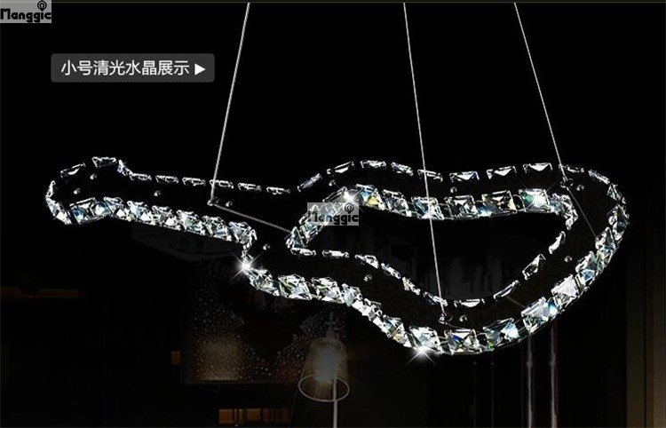 guitar led k9 crystal pendant light stainless steel modern lighting decoration remote control