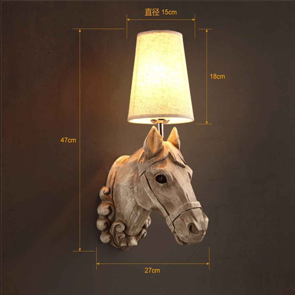 industrial vintage e27 led home decor horsehead resin wall lamp light fixtures bedroom reading room lighting bulb gift new