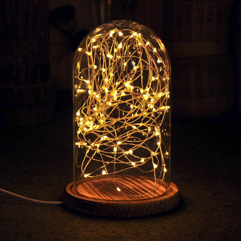 led decorative reading lamp starry sky night light solid wood glass creative birthday gift bar chrismas light