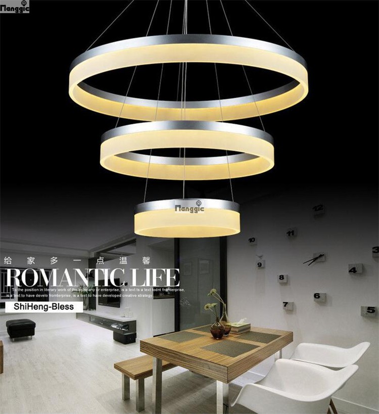 led pendant lamp ring light modern led pendant lights hanging lamp lustre light ready stock 82w black color