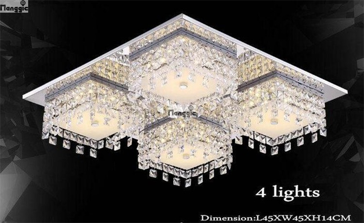 led stainless steel modern crystal ceiling light lamparas de techo luminaras for sala home decoration lighting for living room