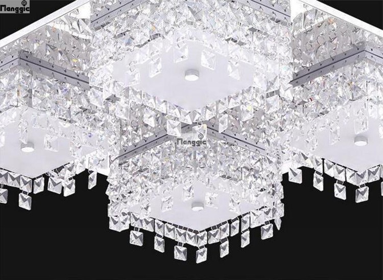 led stainless steel modern crystal ceiling light lamparas de techo luminaras for sala home decoration lighting for living room