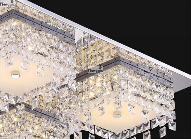 led stainless steel modern crystal ceiling light lamparas de techo luminaras for sala home decoration lighting for living room