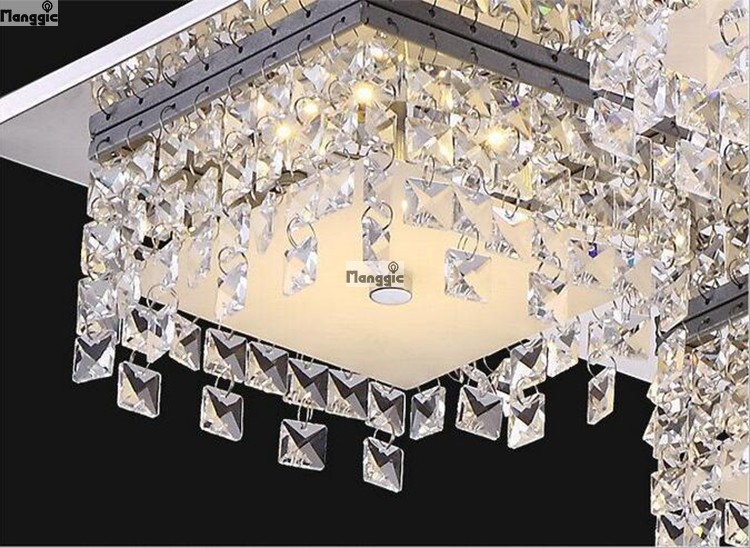 led stainless steel modern crystal ceiling light lamparas de techo luminaras for sala home decoration lighting for living room