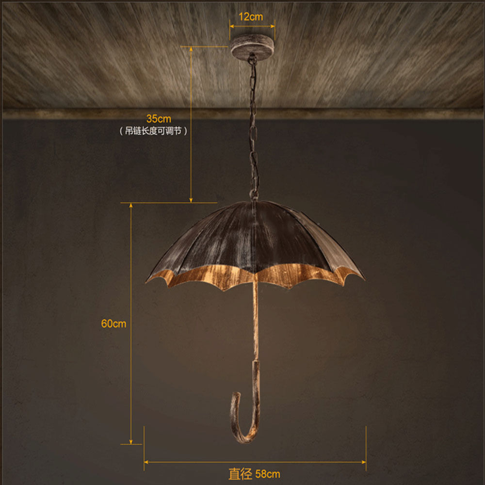 loft vintage industrial umbrella metal droplight antique retro iron pendant lights lamps fixtures shades for cafe dining room