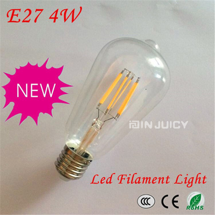 loft vintage retro st64 led 4w e27 filament light bulb old fasioned warm white edison screw bulb