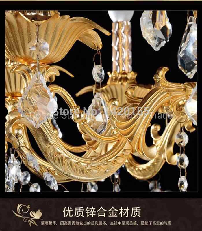 luxurious gold large crystal chandelier lamp / light / lighting fixture 2 tiers with12+6 arms