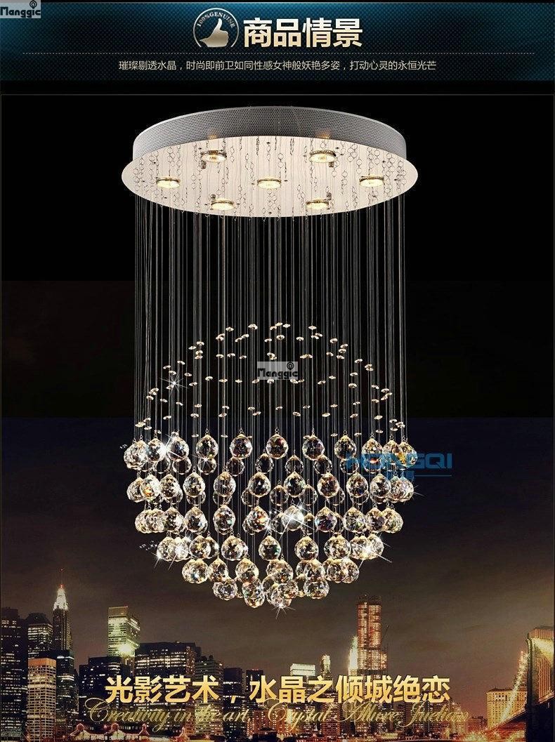 luxury k9 crystal spherical pendant chandeliers lighting fixture with different size