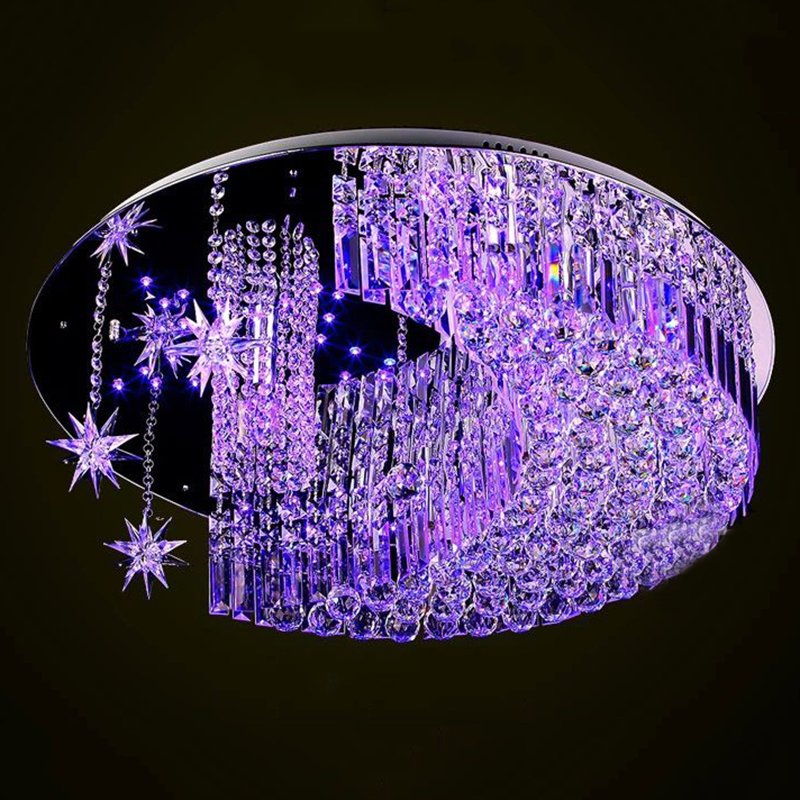 luxury modern flush mount bedroom led crystal chandelier for ceiling lustres de cristal lamp for living room