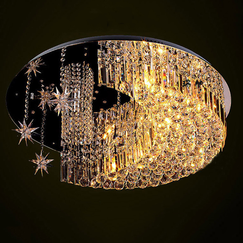 luxury modern flush mount bedroom led crystal chandelier for ceiling lustres de cristal lamp for living room