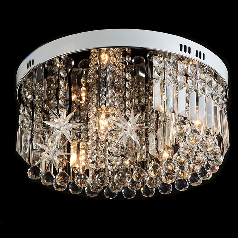 luxury modern flush mount bedroom led crystal chandelier for ceiling lustres de cristal lamp for living room