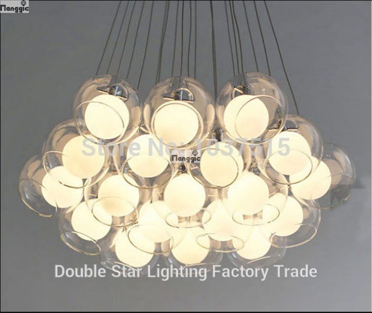 modern 19 lights concise glass soapsuds ball pendant light romantic for dining room study room pendant lamp brand new fixture