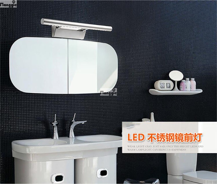 modern 21pcs smd 5050 5w led mirror light 40cm bathroom lamp stainless steel painting wall lights for dresser el