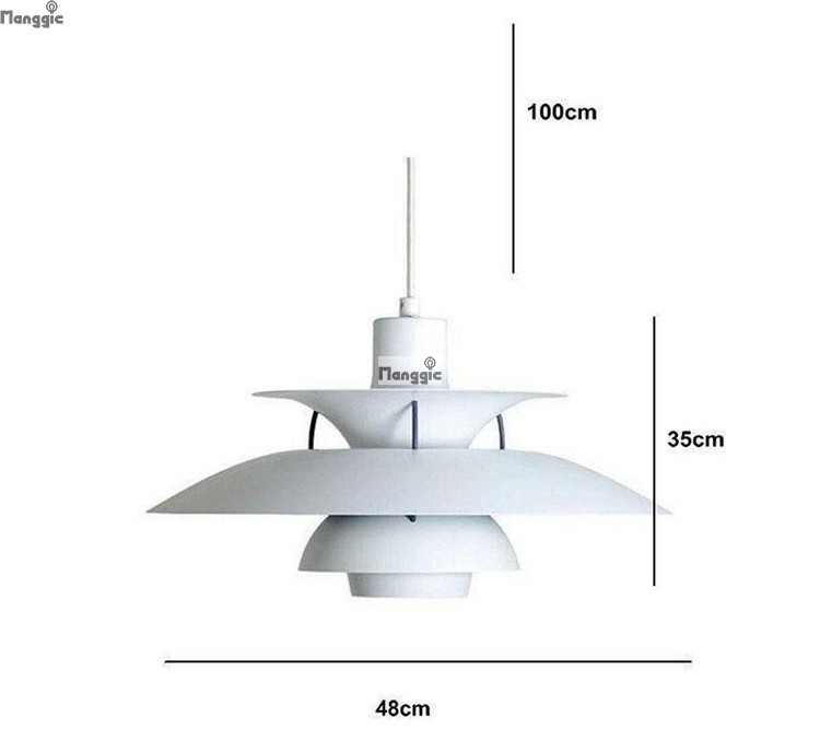 modern aluminium pendant lights 110-220v with different dameter e26/27 1*60w