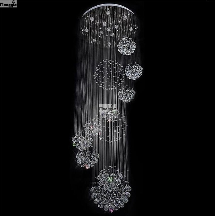 modern chandelier large el lighting d80*h200cm lustre crystal stair lights guarantee