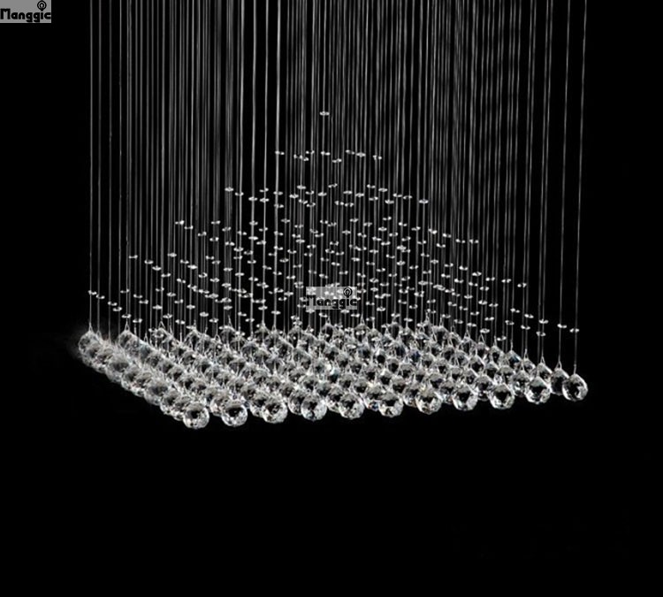 modern chandelier rain drop lighting lamp dining living room square pyramid crystal light hanging wire crystal lamp project