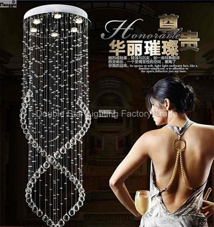 modern crystal chandelier light fixture duplex stairs led crystal lamp for ceiling villa hall chandelier droplight