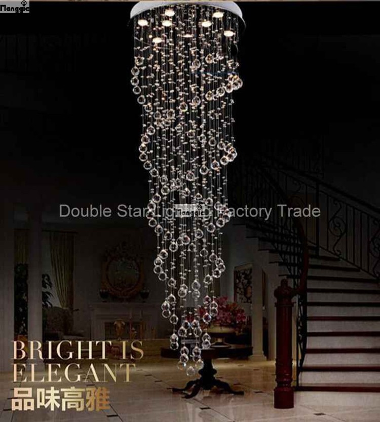 modern double staircase lights superdense k9 crystal lamp double spiral crystal ceiling lamp living room lamp