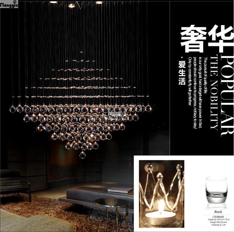 modern k9 crystal chandeliers pyramid design home lighting living room led crystal lamp creative lighting fixtures decoration