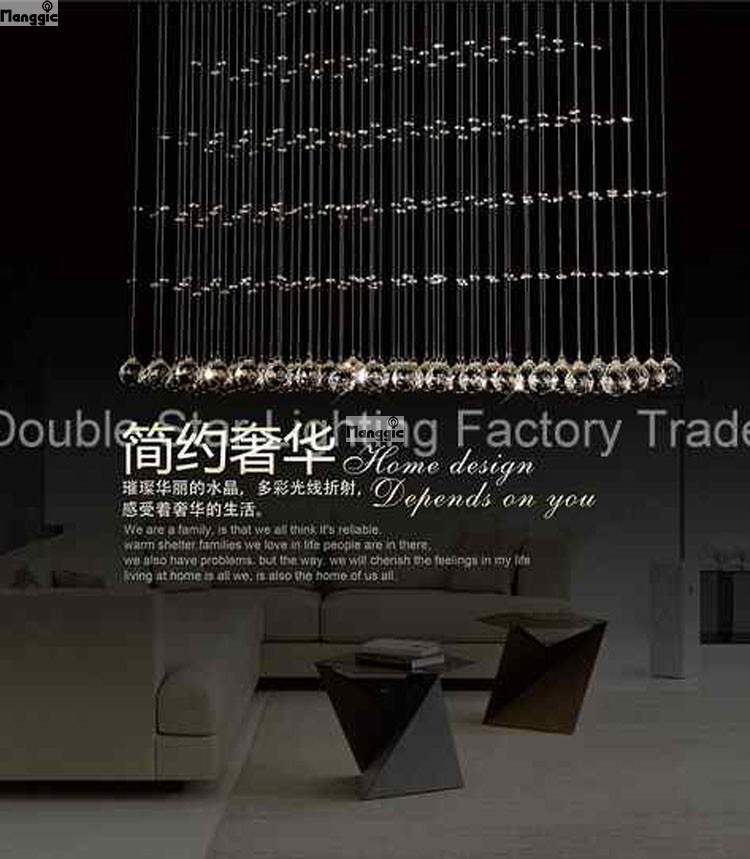 modern k9 crystal chandeliers rectangular led restaurant chandeliers living room curtain light pyramid hanging wire crystal lamp