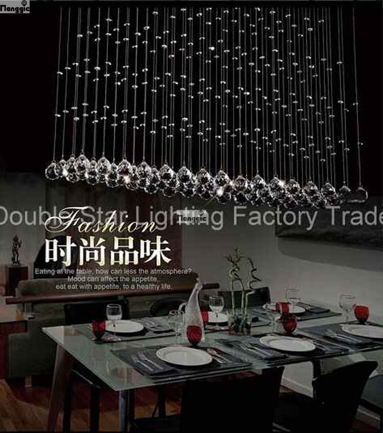 modern k9 crystal chandeliers rectangular led restaurant chandeliers living room curtain light pyramid hanging wire crystal lamp