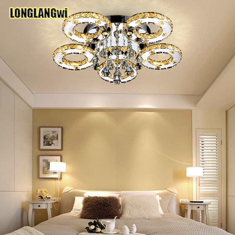 modern k9 led crystal ceiling lights for living room luminaria teto cristal ceiling lamps for home decoration