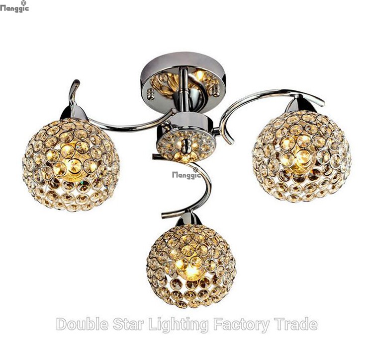 modern k9 small crystal ceiling light living room bedroom lampshade decoration e14 110-240v