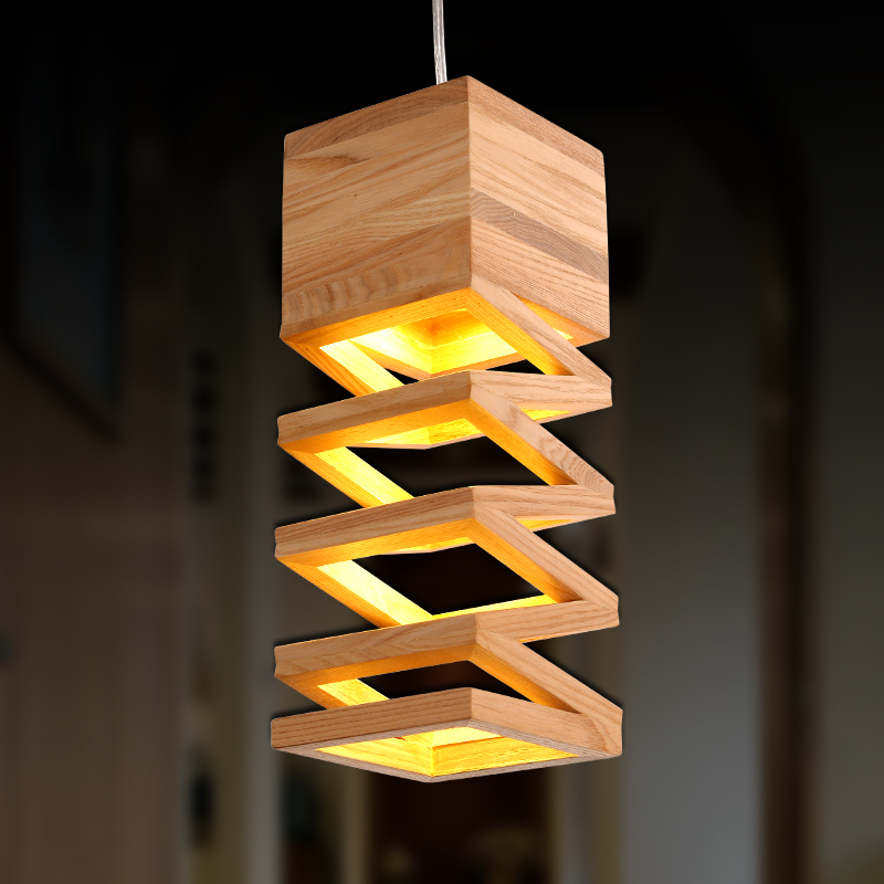 modern lamps pendant lights wood lamp restaurant bar coffee dining room led hanging light fixture wooden