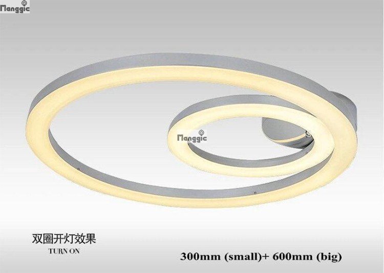 modern led aluminium ceiling light,300mm, 300+500mm, 300+600mm for choice