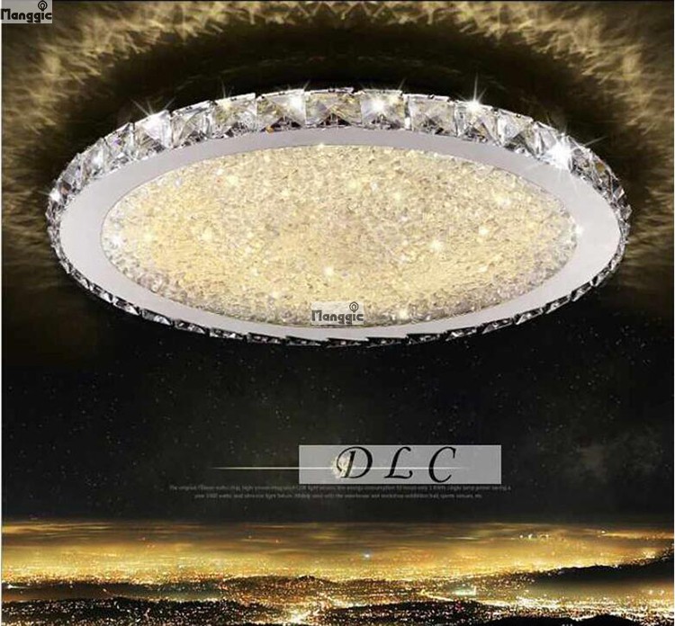 modern led crystal ceiling lights for living room luxury ceiling lamp round ultrathin 5.5cm diameter 35cm