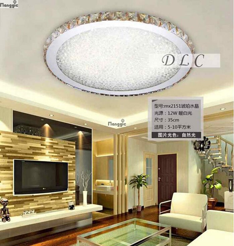 modern led crystal ceiling lights for living room luxury ceiling lamp round ultrathin 5.5cm diameter 35cm