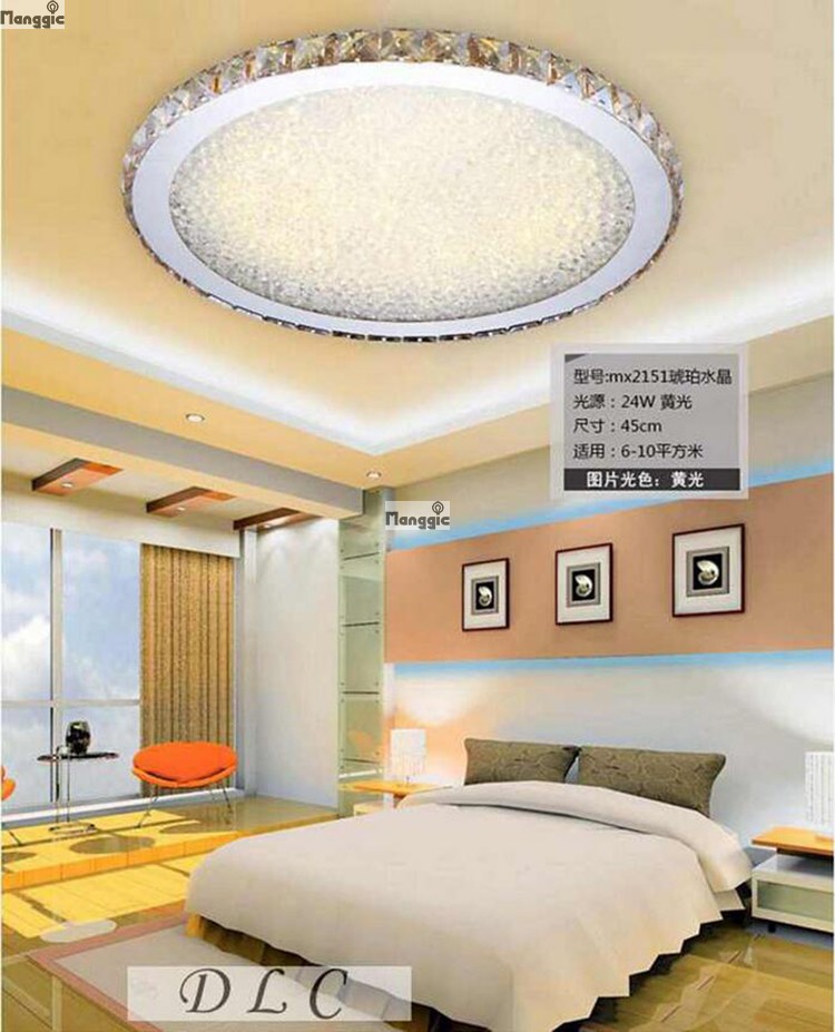 modern led crystal ceiling lights for living room luxury ceiling lamp round ultrathin 5.5cm diameter 35cm